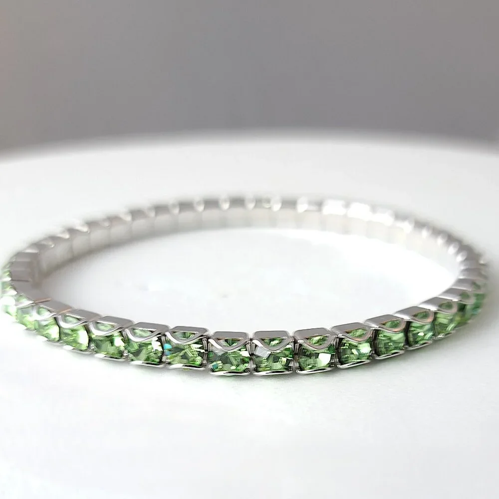 Set of 3 Rhinestone Stretch Bracelets - Picture 2 of 4